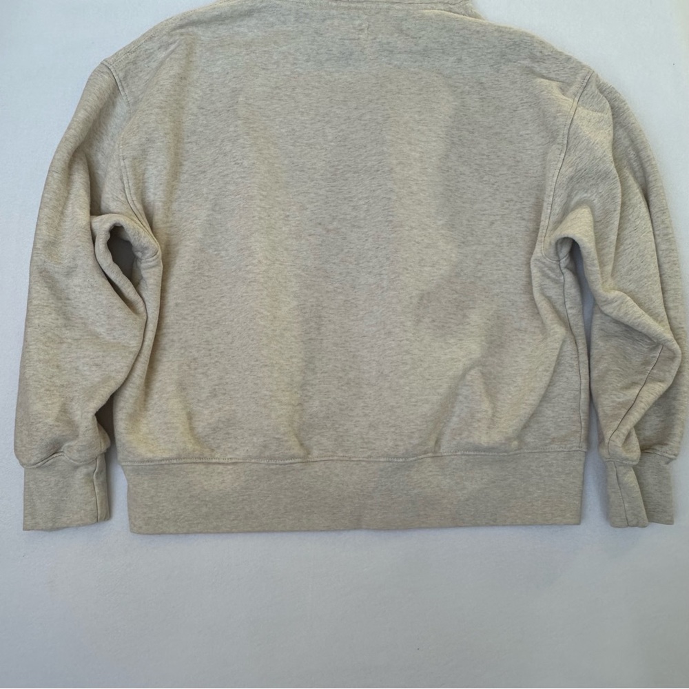 American Eagle Oversized Hoodie Crewneck Ivory Relaxed Fit Women’s Size Small - Picture 2 of 9